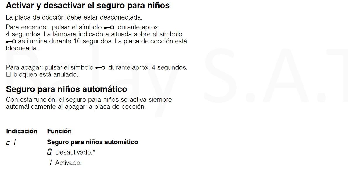 Como desbloquear una placa vitrocerámica de cocción Balay - desbloqueo